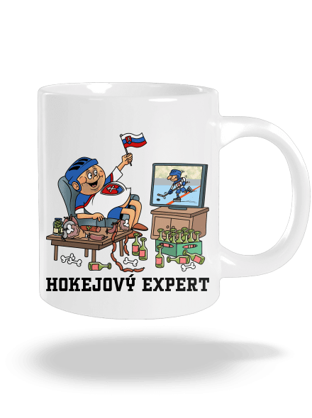 Hokejový expert veľký hrnček White