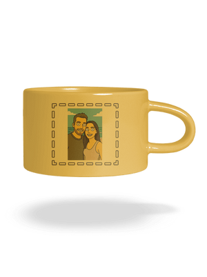 Simpsonovi z vlastnej fotky hrnček makronka Yellow Macaron