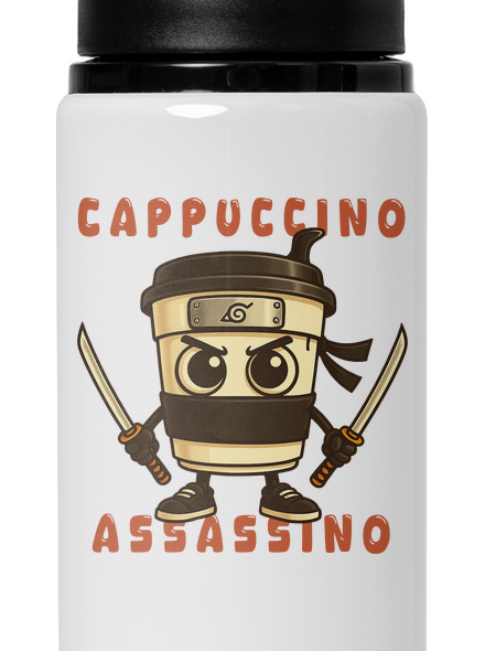 Cappuccino Assasino – Italian Brainrot flaša na vodu White