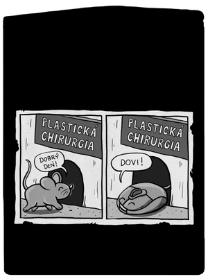 Myš na plastike dámska mikina na zips Black