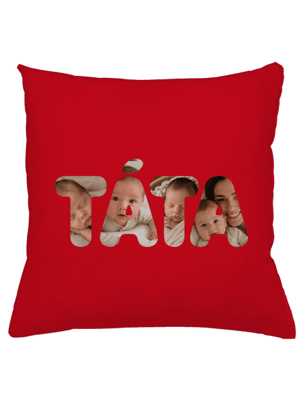 Nápis ocko z vlastných fotiek vankúš Red