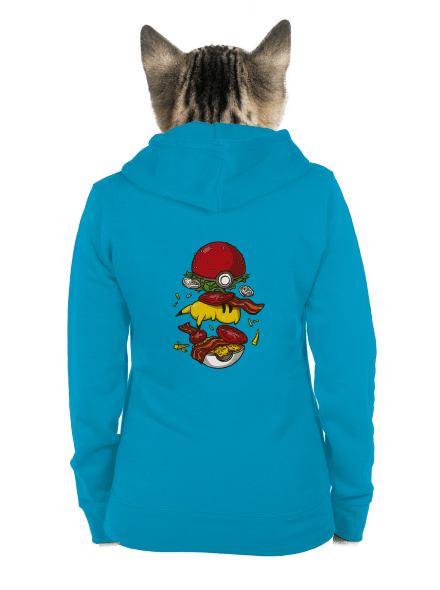 Pokémon burger dámska mikina na zips Blue Atol