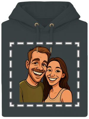 Karikatúra z vlastnej fotky unisex mikina premium Charcoal
