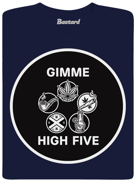 Gimme high five pánske dlhý rukáv Navy