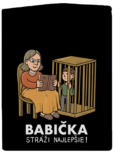 Babička stráži najlepšie pánska mikina na zips Black