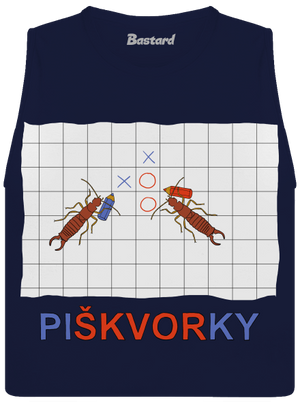 Škvorí piškvorky dámske tielko voľné Navy
