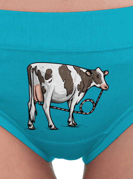 Cow drink dámske nohavičky Turquoise