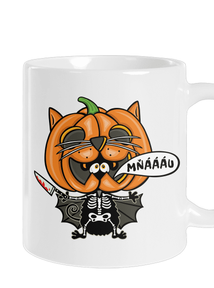 Halloweenská kočička klasický hrnček White