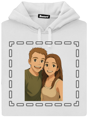 Ghibli efekt z vlastnej fotky dámska mikina klokanka White