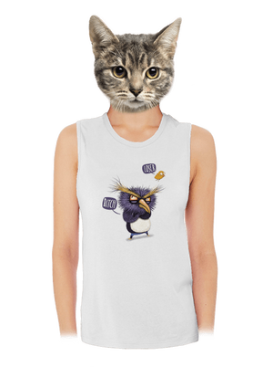 Tučniak nelieta dámske tielko voľné White