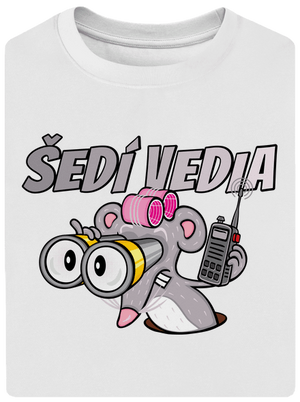 Šedí vedia - myš unisex tričko oversized White