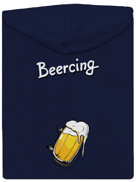 Beercing pánska mikina na zips Navy