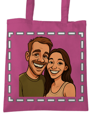 Karikatúra z vlastnej fotky taška Fuchsia