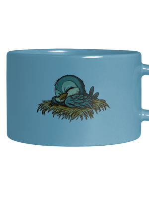 Ranné vtáča spí hrnček makronka Blue Macaron