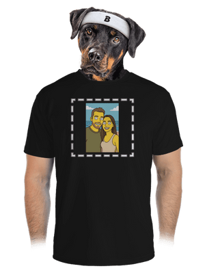 Simpsonovi z vlastnej fotky pánske športové tričko Black