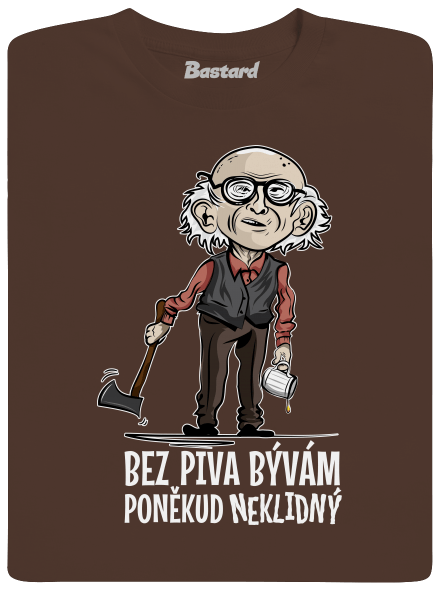 Neklidný bez piva pánske tričko Brown