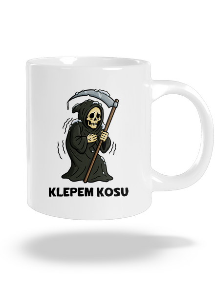 Klepem kosu veľký hrnček White