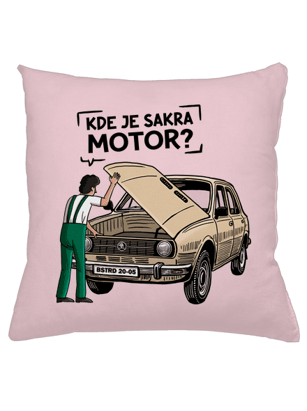 Kde je motor? vankúš Light Pink