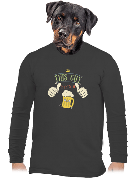 This guy needs a beer pánske dlhý rukáv Dark Grey
