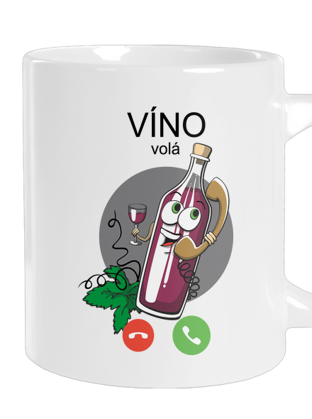 Červené víno volá veľký hrnček White