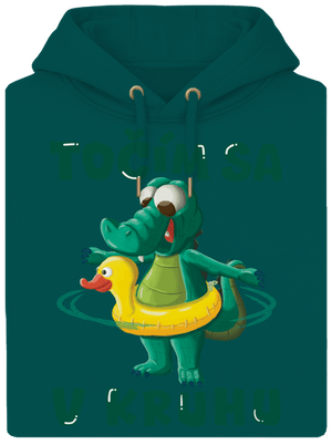 Točím sa v kruhu unisex mikina premium Emerald Green