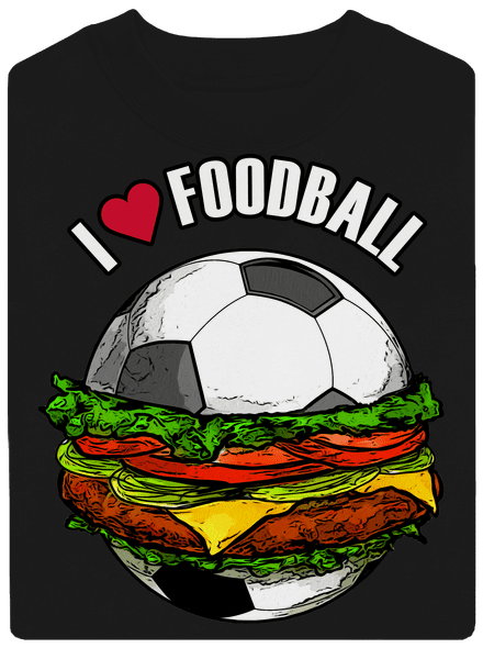 Foodball unisex mikina bez kapucne Black