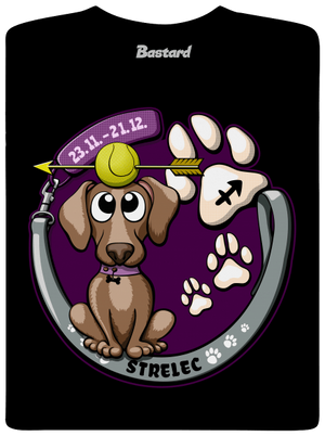 Psí horoskop: Strelec pánske dlhý rukáv Black