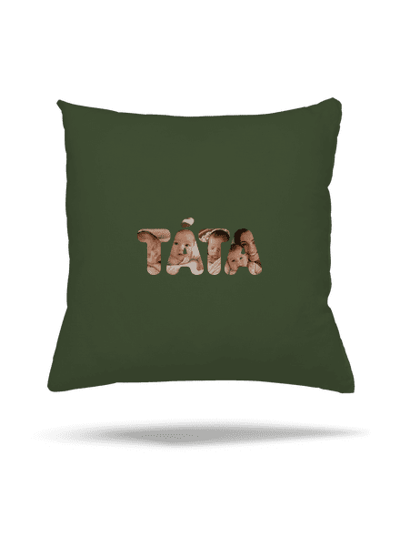 Nápis ocko z vlastných fotiek vankúš Olive Green