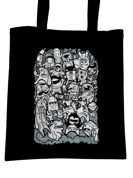 Doodle taška Black