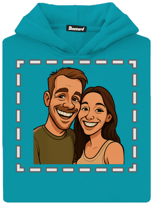 Karikatúra z vlastnej fotky detská mikina klokanka Hawaiian Blue