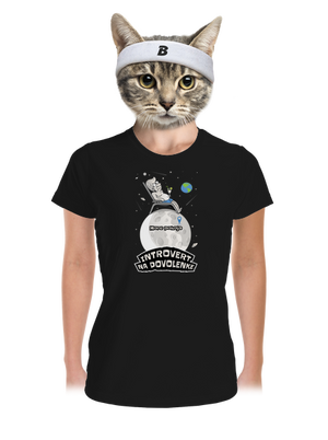Introvert na dovolenke dámske športové tričko Black