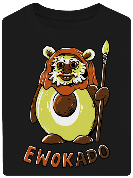 Ewokado unisex tričko oversized Black