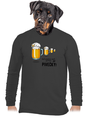 Pivečka pánske dlhý rukáv Dark Grey