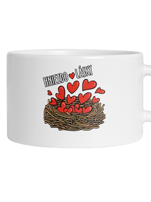 Hniezdo lásky hrnček makronka White