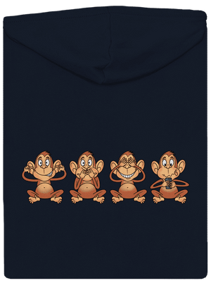 Opička s mobilom dámska mikina na zips Navy Mal