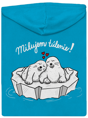 Milujem túlenie dámska mikina na zips Blue Atol