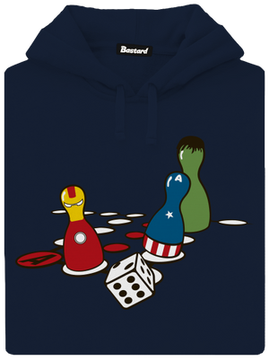 Superhrdina nehnevaj sa pánska mikina klokanka Navy