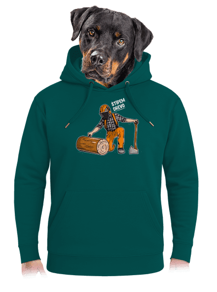 Drevorubač unisex mikina premium Emerald Green