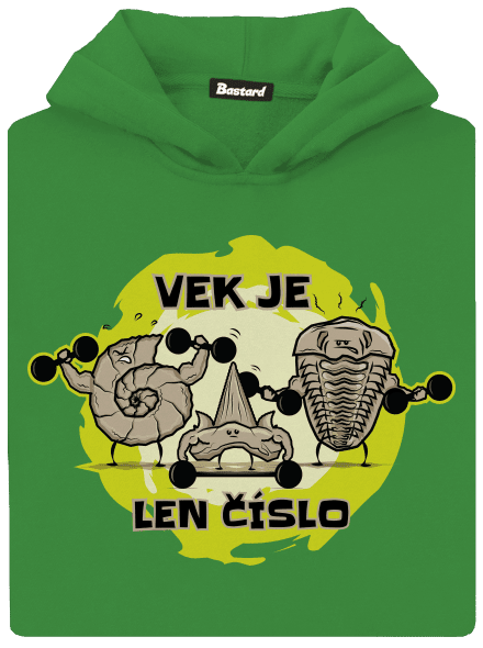Vek je len číslo detská mikina klokanka Kelly Green AWD