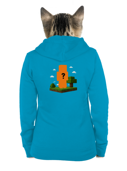 Minecraft z vlastnej fotky dámska mikina na zips Blue Atol