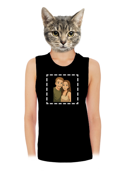 Ghibli efekt z vlastnej fotky dámske tielko voľné Black