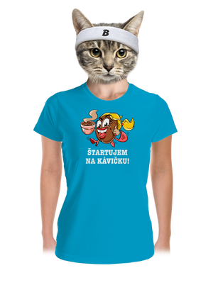 Štartujem na kávičke dámske športové tričko Blue Atol