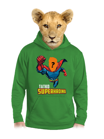 Tatko superhrdina detská mikina klokanka Kelly Green AWD
