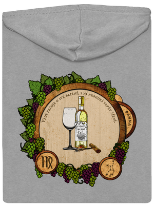 Vínny horoskop: Panna pánska mikina na zips Light Melange