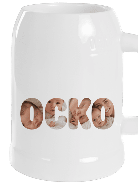 Nápis ocko z vlastných fotiek polliter White