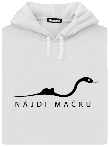 Nájdi mačku dámska mikina klokanka White