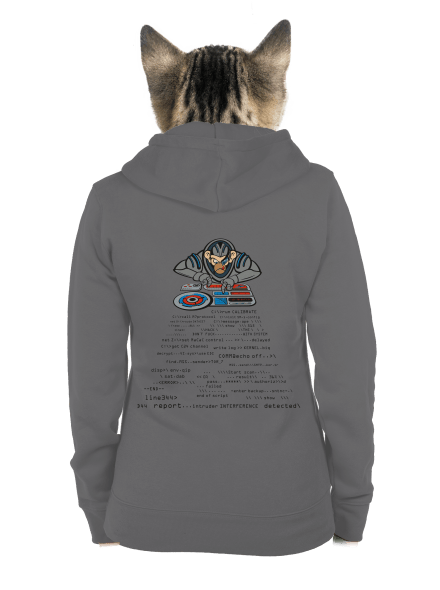 Coder ape dámska mikina na zips Steel Gray