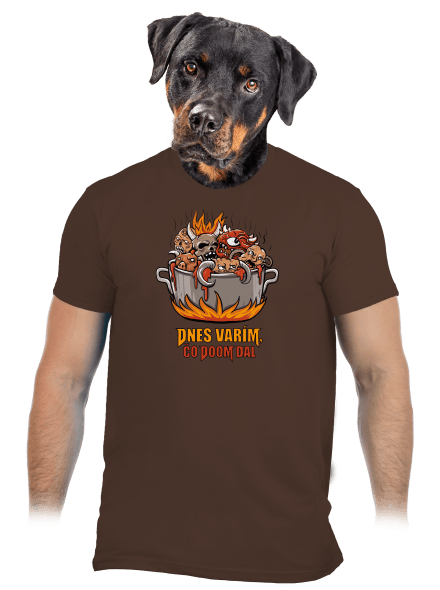 Čo Doom dal pánske tričko Brown