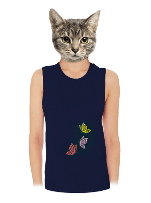 V bruchu dámske tielko voľné Navy