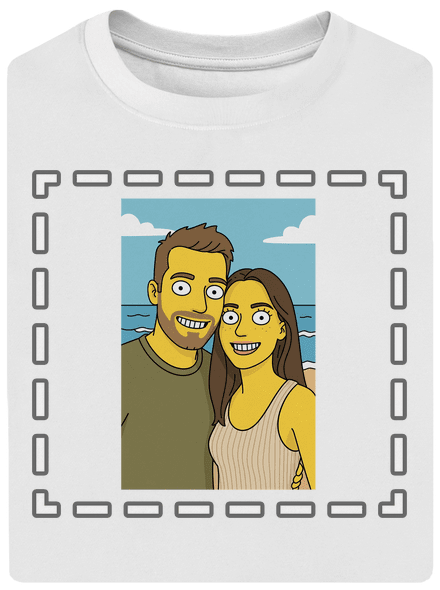 Simpsonovi z vlastnej fotky unisex tričko oversized White